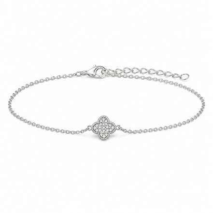 Pavé Clover Bracelet in Sterling Silver 925
