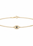 Blue Evil Eye Bracelet in Gold Plated Sterling Silver 925