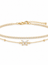 Geschichtetes Tennis- & Schleifenarmband (Goldfarben)