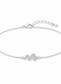 Double Wave Pavé Bracelet in Sterling Silver 925