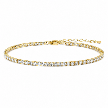 Gold Riviera Tennis Bracelet in Sterling Silver 925