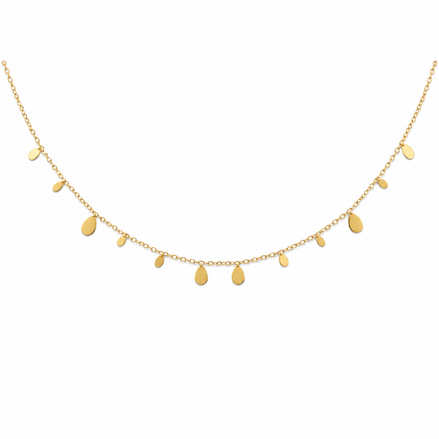 Gold Teardrop Charm Necklace
