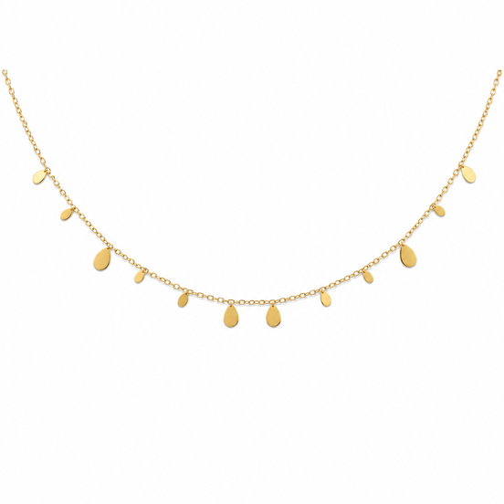 Gold Teardrop Charm Necklace
