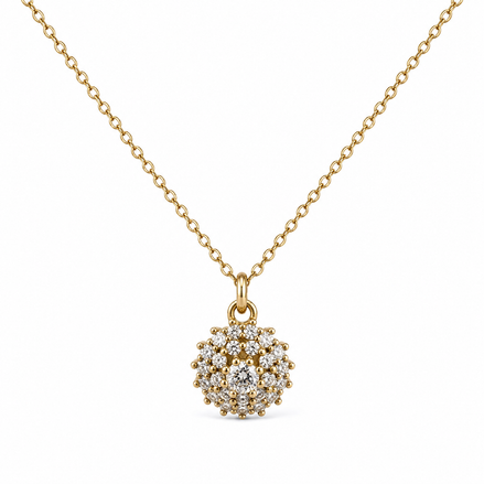 Gold Crystal Cluster Pendant Necklace