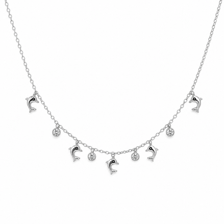 Silver Dolphin Charm Necklace