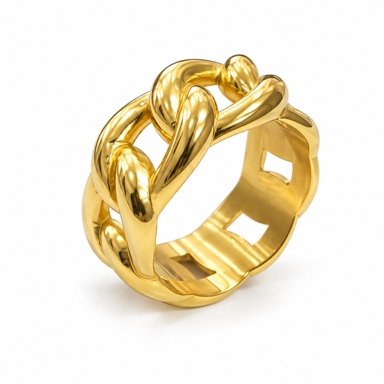 Gold Chunky Chain Link Ring