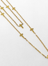 Stainless Steel Gold Necklace with Multiple Cross Charms