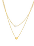 Stainless Steel Double-Layer Necklace with Pearl & Star