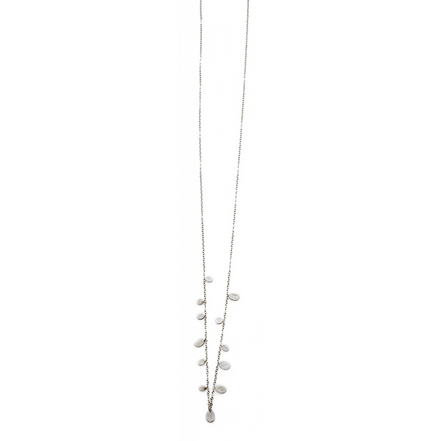 Long Stainless Steel Necklace with Metal Accents