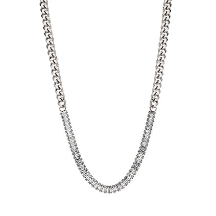 PUPPIS Stainless Steel Chain & Crystal Necklace
