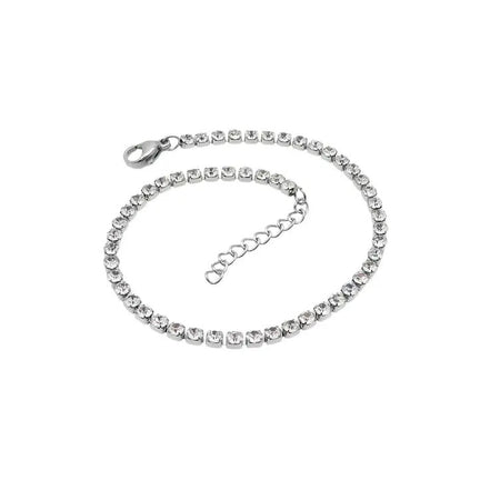 PUPPIS Stainless Steel Tennis Bracelet with Crystals