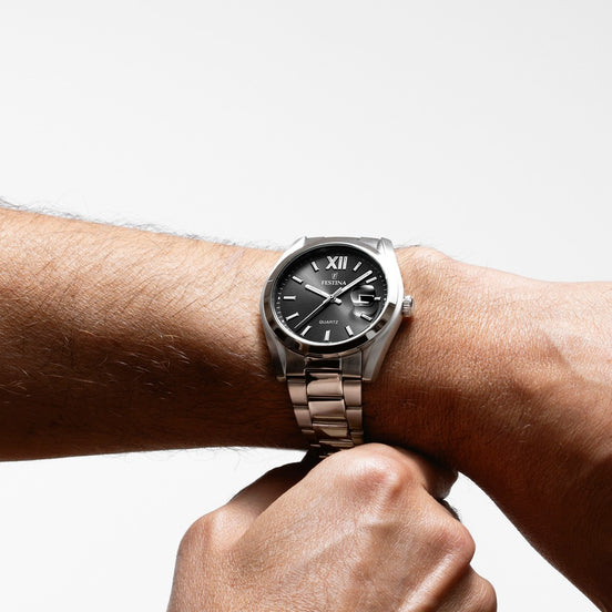 FESTINA | Men’s Quartz Watch with Black Dial & Stainless Steel Bracelet