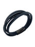 Herren-Armband aus schwarzem Leder mit mehreren Schichten