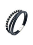 Herren-Lederarmband in Schwarz