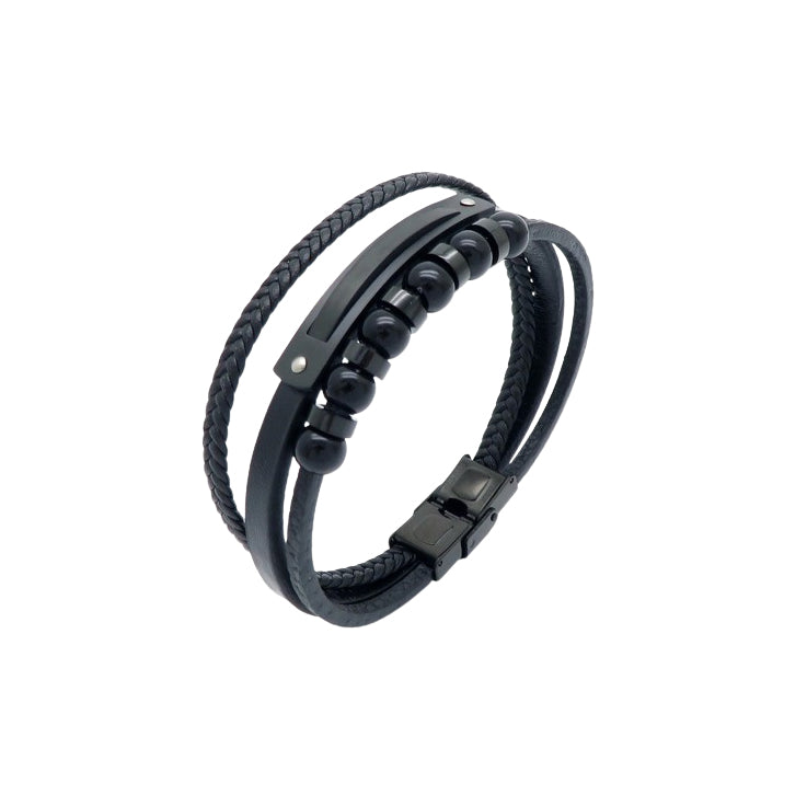 Herrenarmband mehrlagig schwarz
