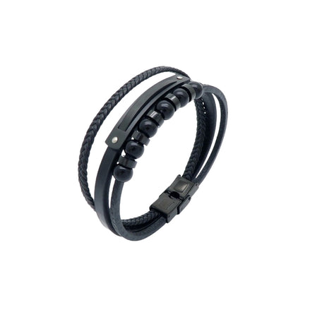 Herrenarmband mehrlagig schwarz