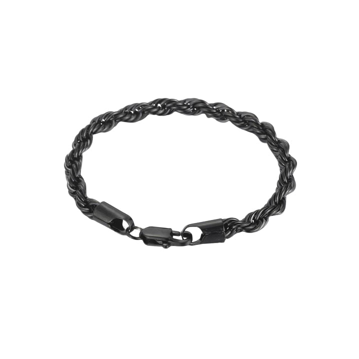 Men's Black Twisted Chain Bracelet