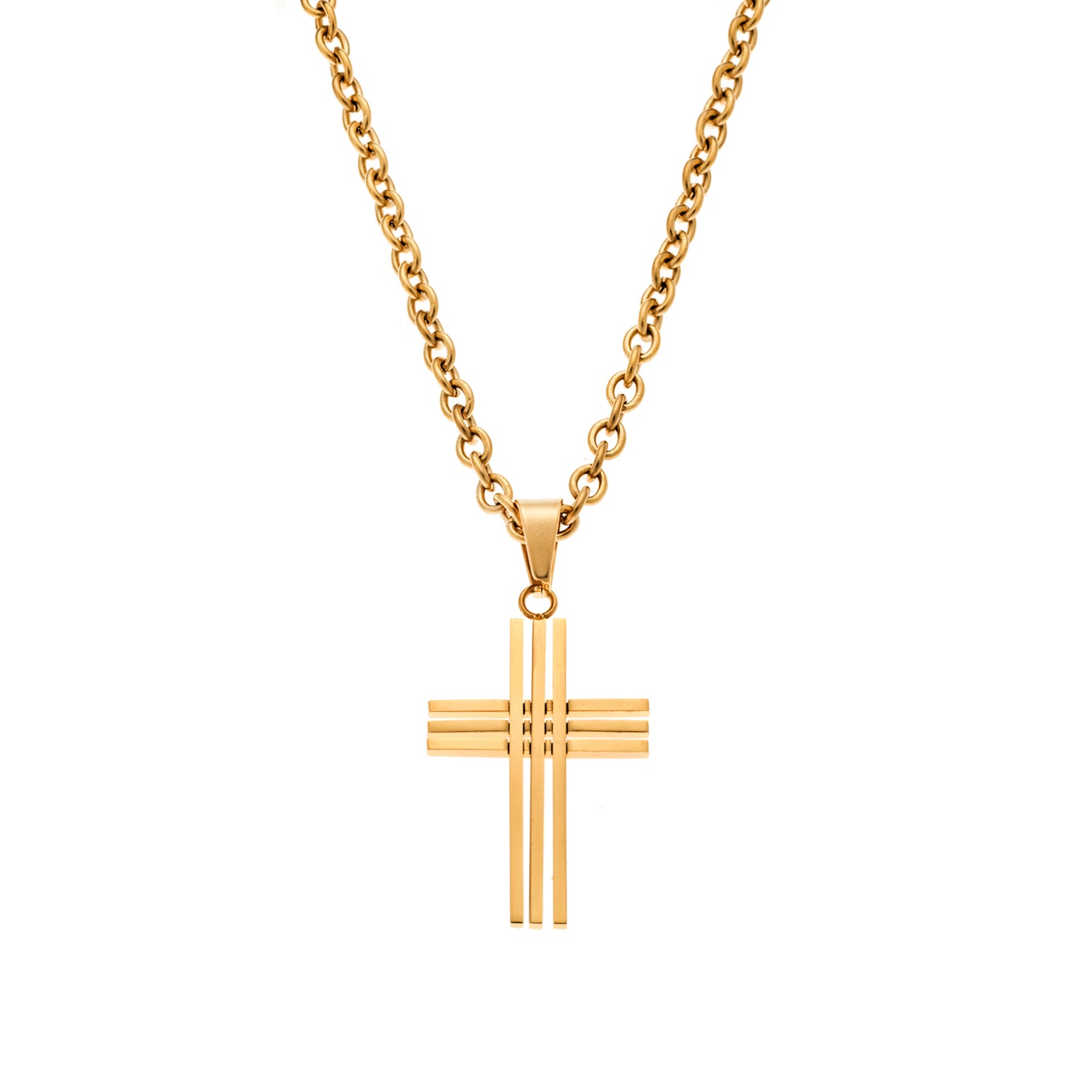 Gold Geometric Cross Necklace