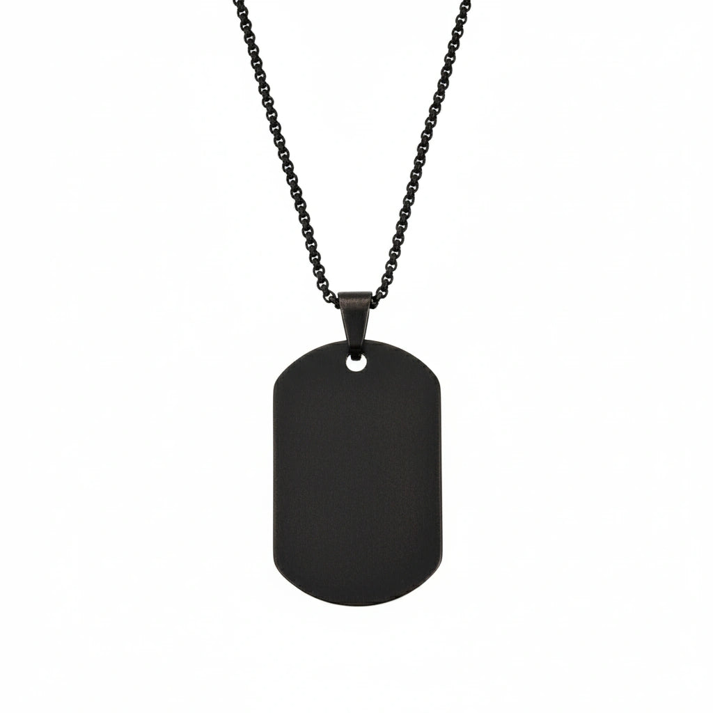 Men’s Black Dog Tag Necklace