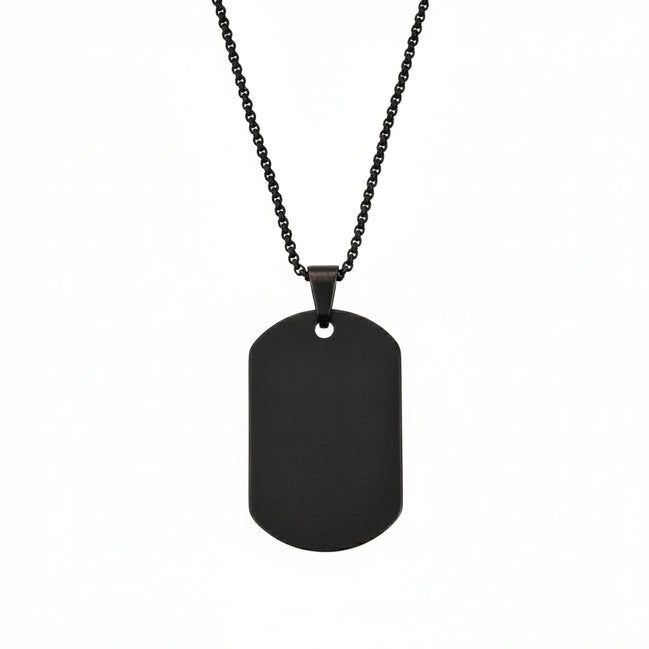 Men’s Black Dog Tag Necklace
