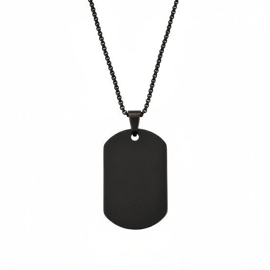 Men’s Black Dog Tag Necklace