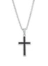 Silver and Black Cross Necklace