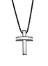 Black and Silver Modern Cross Necklace