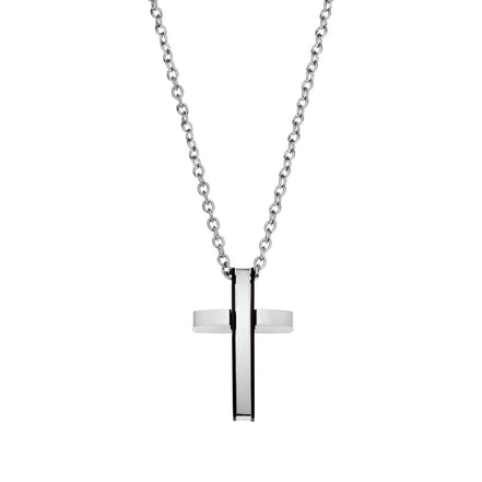 Modern Silver Cross Necklace