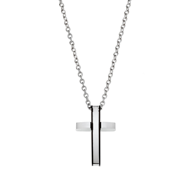 Modern Silver Cross Necklace