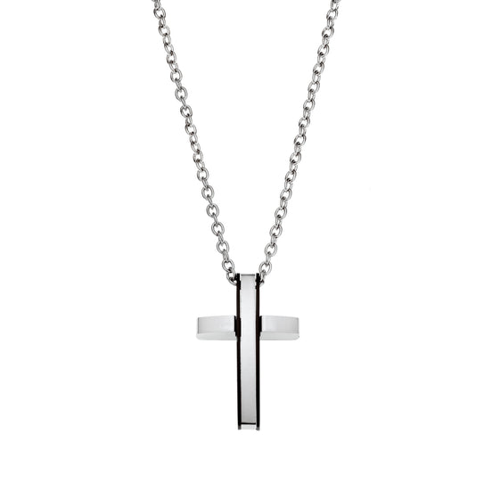 Modern Silver Cross Necklace