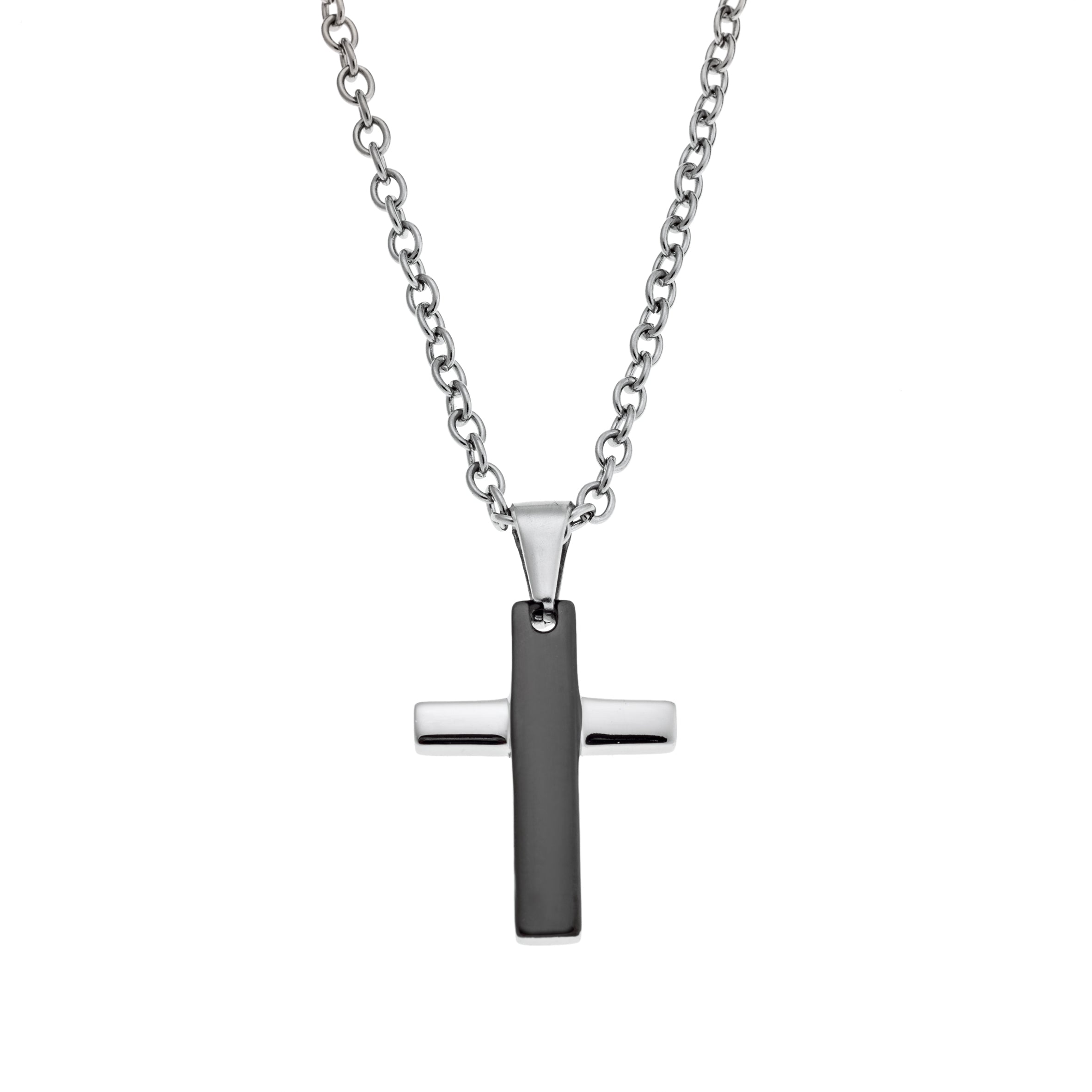 Two Tone Cross Necklace