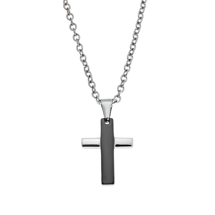 Two Tone Cross Necklace