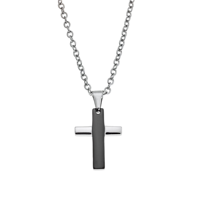 Two Tone Cross Necklace