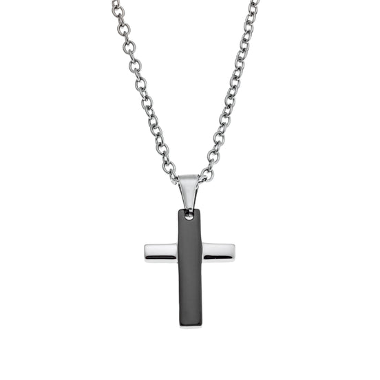 Two Tone Cross Necklace