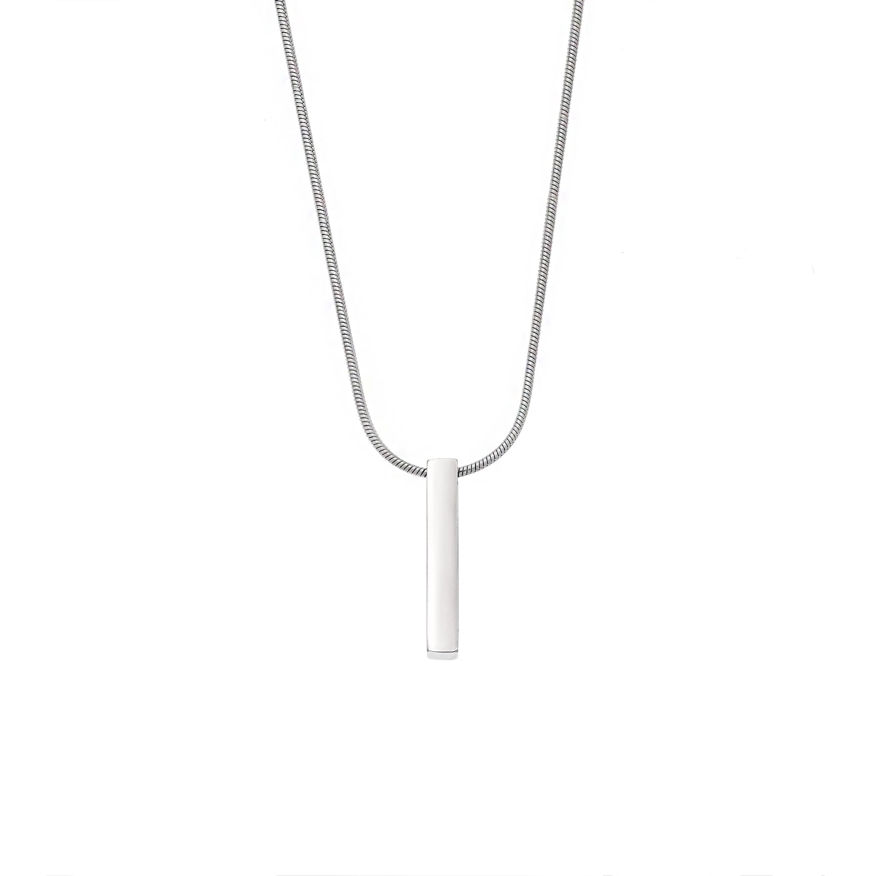 Men’s Silver Vertical Bar Necklace
