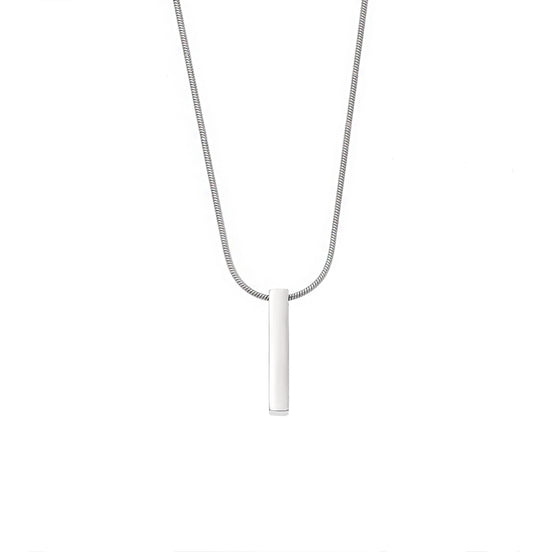 Men’s Silver Vertical Bar Necklace