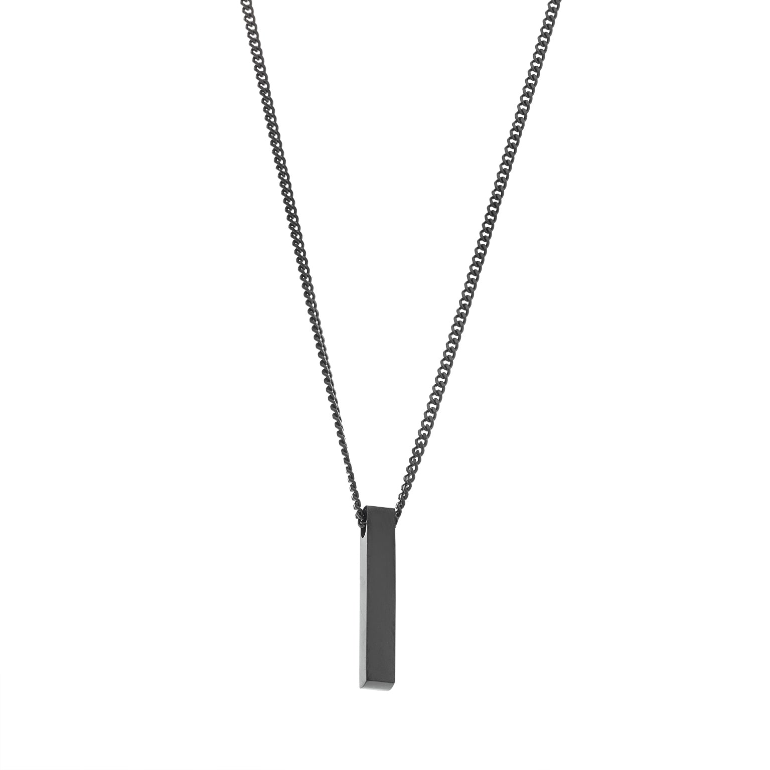 Men’s Black Vertical Bar Necklace