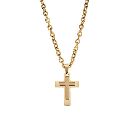 Goldene Minimalkreuz-Halskette