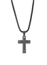 Black Minimal Cross Necklace