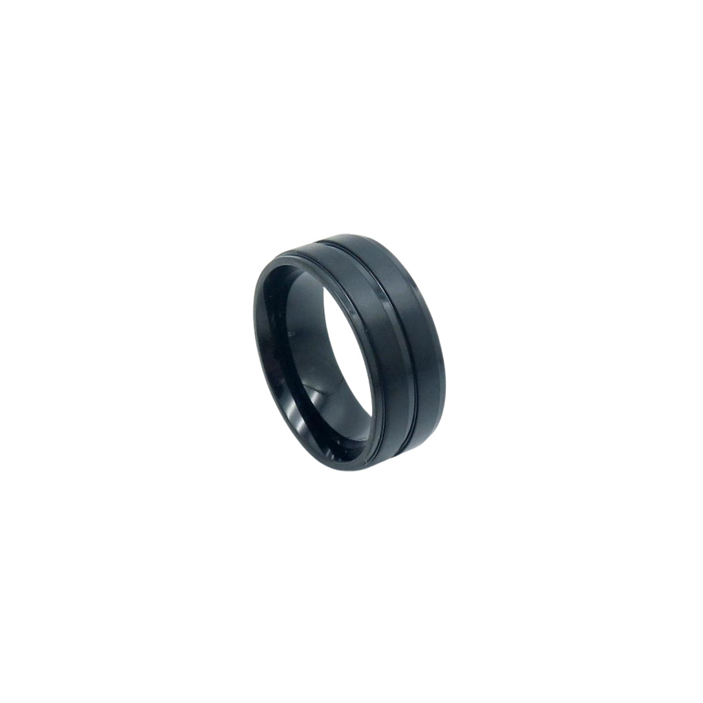 Matte Black Band Ring