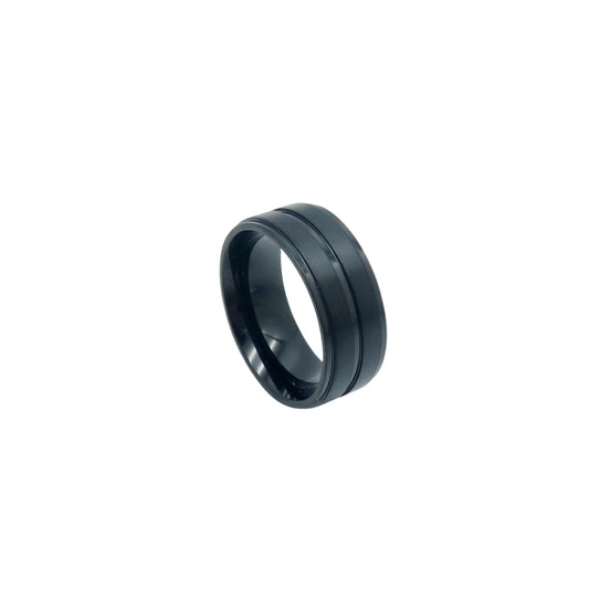 Matte Black Band Ring