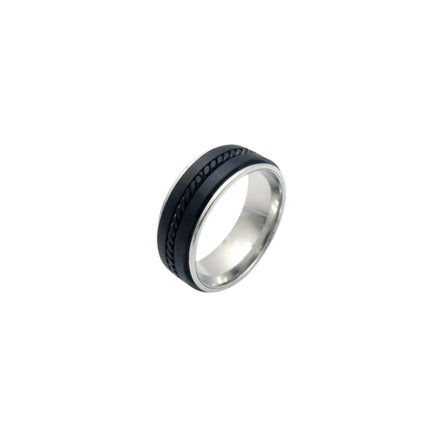 Black Silver Contrast Ring