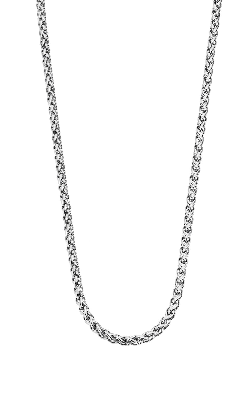 LOTUS | Men’s Stainless Steel Woven Chain Necklace – Silver