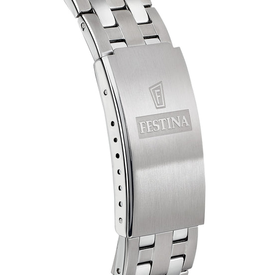 FESTINA | Men’s Green Dial Quartz Watch with Day/Date Display & Stainless Steel Bracelet