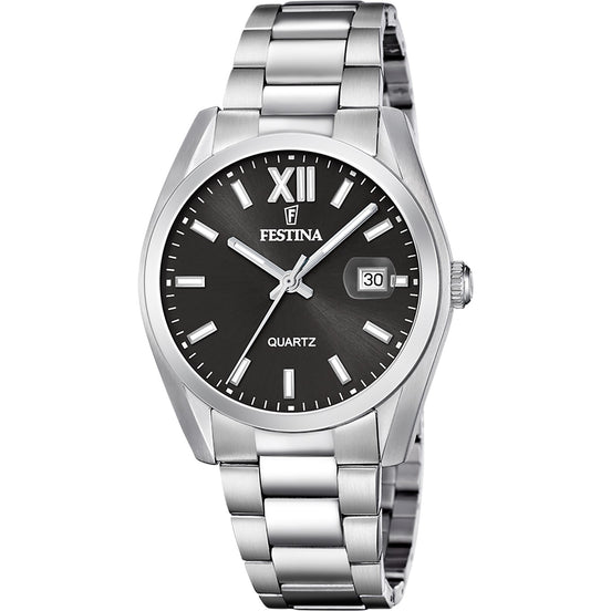FESTINA | Men’s Quartz Watch with Black Dial & Stainless Steel Bracelet