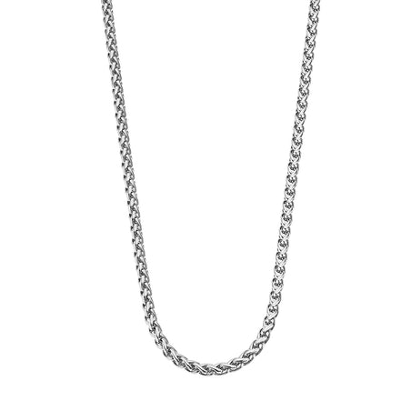 LOTUS | Men’s Stainless Steel Woven Chain Necklace – Silver