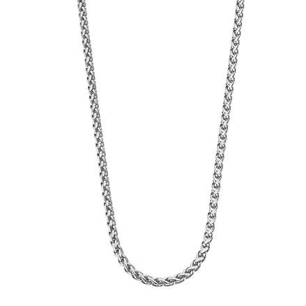 LOTUS | Herren Edelstahl-Halskette mit geflochtener Kette – Silber