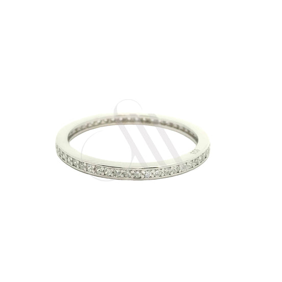 Sterling Silver Pavé Eternity Band Ring