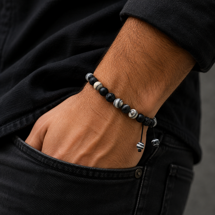 Herren Armband aus Natursteinperlen