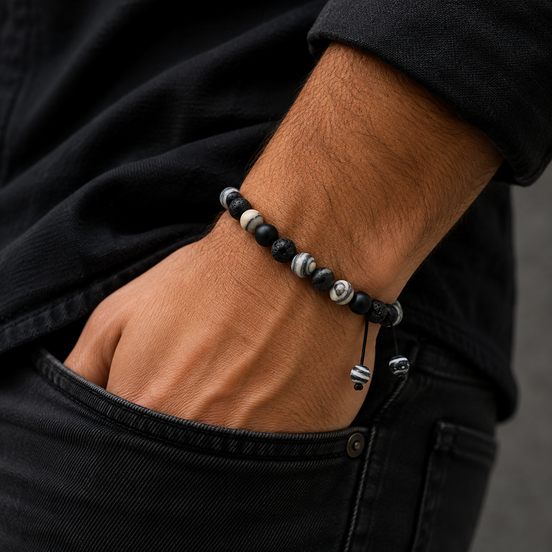 Men's Natural Stone Beaded Bracelet